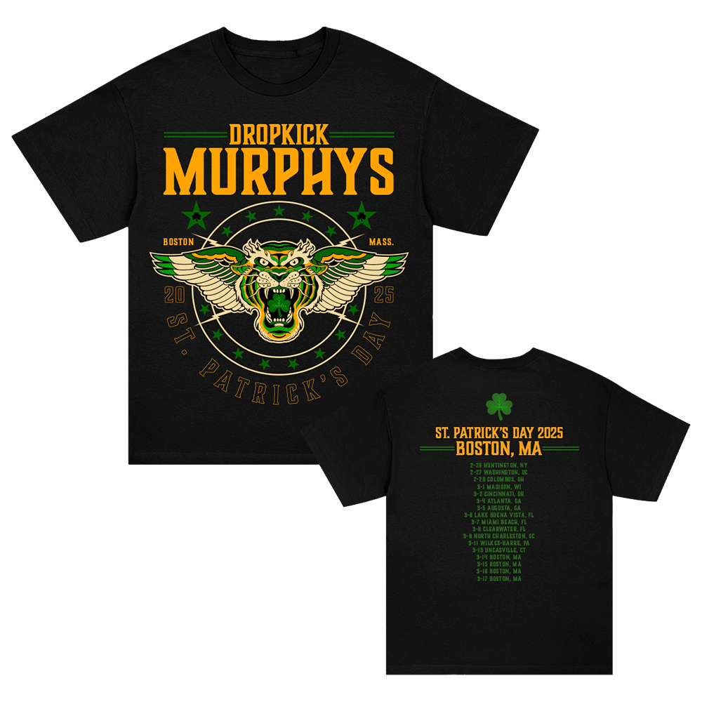 Dropkick Murphys Merch Dropkick Murphys St. Patrick's Day 2025 Tiger Tour T-Shirt Fans Gfts Hoodie, Sweatshirt