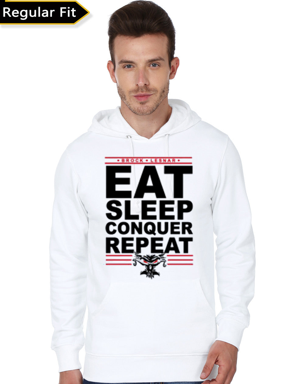 Eat Sleep Conquer Repeat White Hoodie T-Shirts, Sweatshirt | CoreVibeTees.com