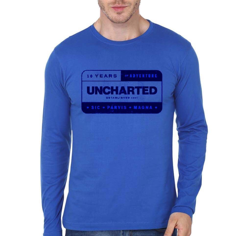 Uncharted Royal Blue Full Sleeve T-Shirt Hoodie, Sweatshirt | CoreVibeTees.com