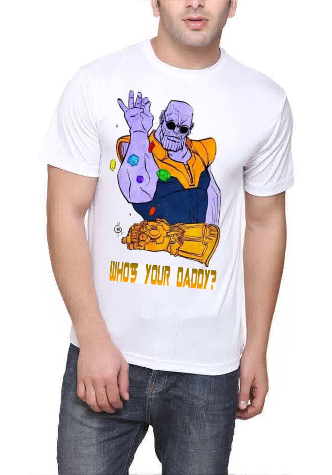 Thanos Whoâ€™s Your Daddy White T-Shirt Hoodie, Sweatshirt | CoreVibeTees.com