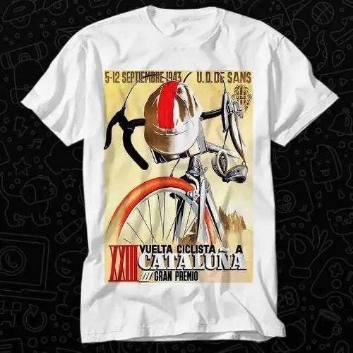 1943 Spain Tour of Catalonia Bicycle Race Poster T Shirt Best Seller Gift Unisex Top Adult Tee Music Movie Made in USA