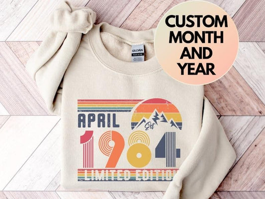 1984 Sweatshirt, 1984 Birthday Sweatshirt Sweater, 1984 Birthday Year Number Sweat for Women Or Man, Birthday Gift, 40th Birthday Hoodie and Sweater; T-shirt Cotton Menswear