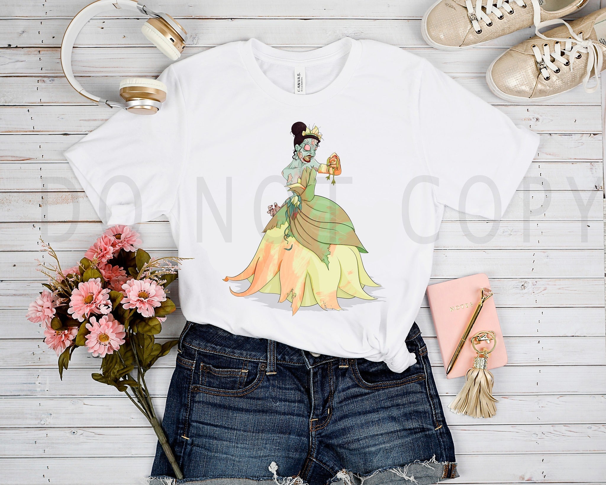 OUTFIT RUN 4-ZOMBIE PRINCESS TIANA TEE Hoodie, Sweatshirt | CoreVibeTees.com (Image 1)