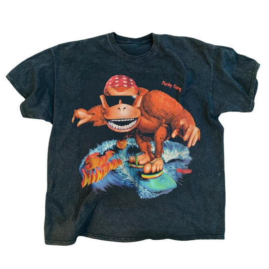 1995 VINTAGE 'FUNKY KONG SURF' T-Shirt, Vacation Outfits Shirt, Unisex Vintage Graphic Tees Gothic Grunge Y2k Emo Scene Amity Affliction Style Clothes Men Women Streetwear