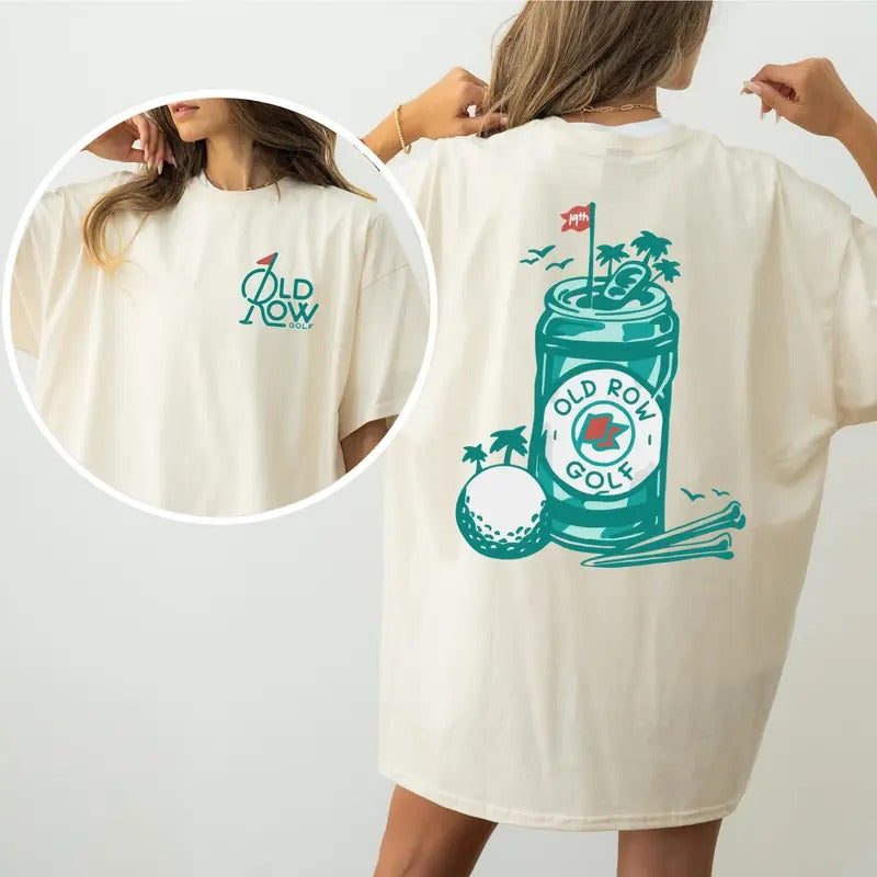 19th Hole Old Row Golf T-Shirt, Trendy Golf Shirt, Soft Cotton Fabric, Perfect for Golf Enthusiasts, Casual Unisex Sportswear, Stylish Everyday Tee