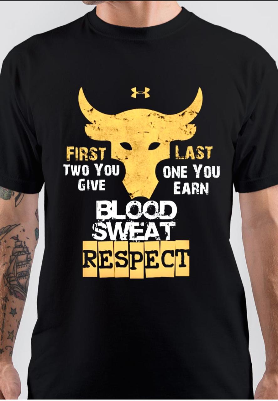 Blood Sweat Respect Half Sleeve Black T-Shirt Hoodie, Sweatshirt | CoreVibeTees.com