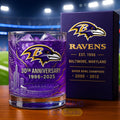 Baltimore Ravens 30th Anniversary Whiskey Glass