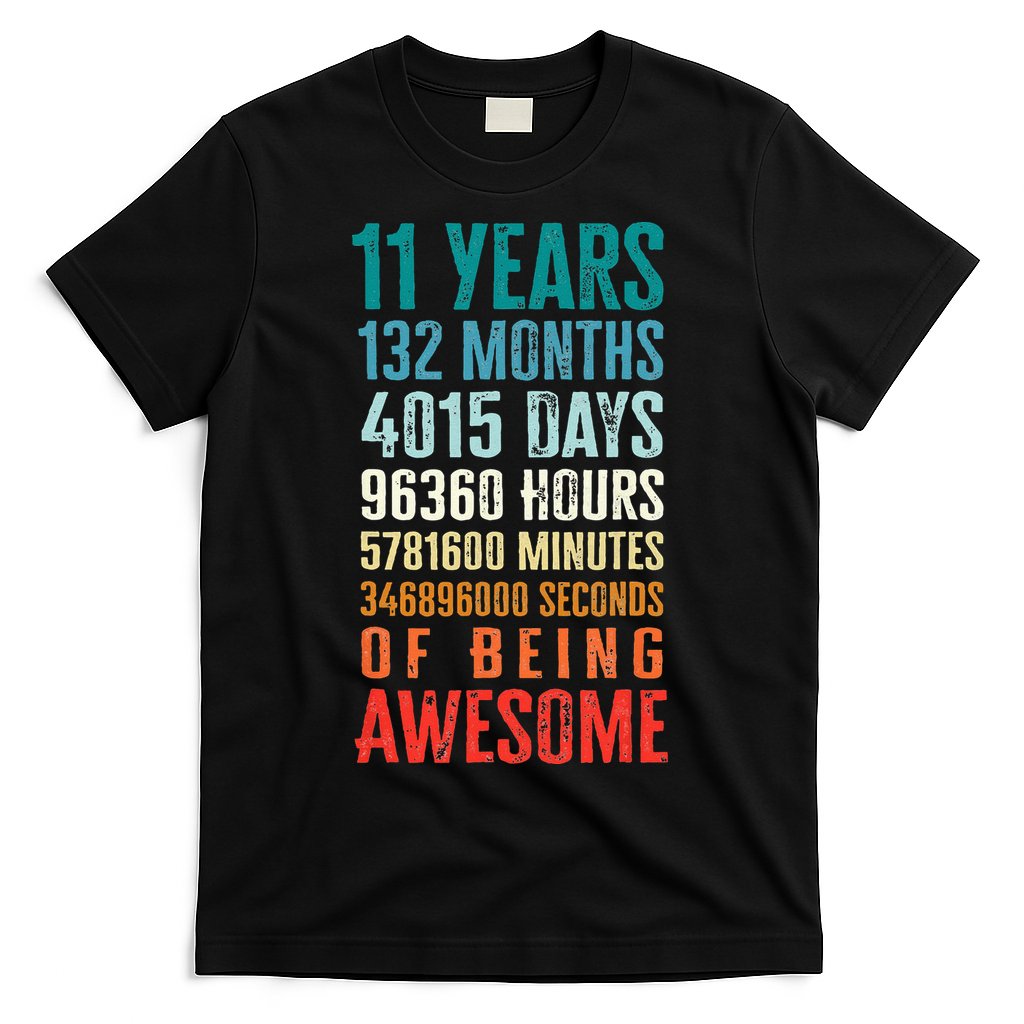 11 Years 132 Months Of Being Awesome 11th Birthday Gifts T-Shirt Hoodie, Sweatshirt | CoreVibeTees.com