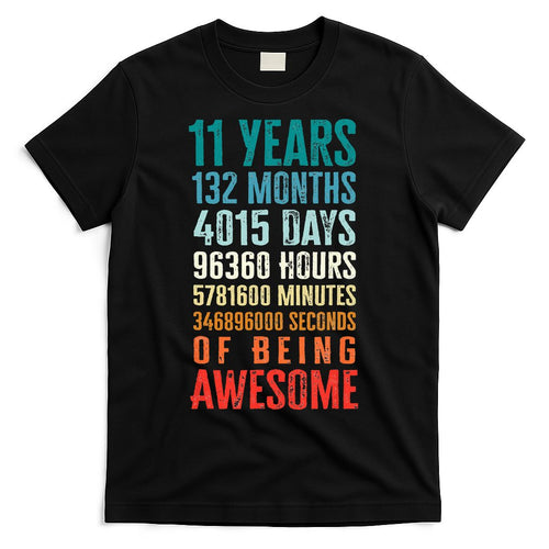 11 Years 132 Months Of Being Awesome 11th Birthday Gifts T-Shirt Hoodie, Sweatshirt | CoreVibeTees.com