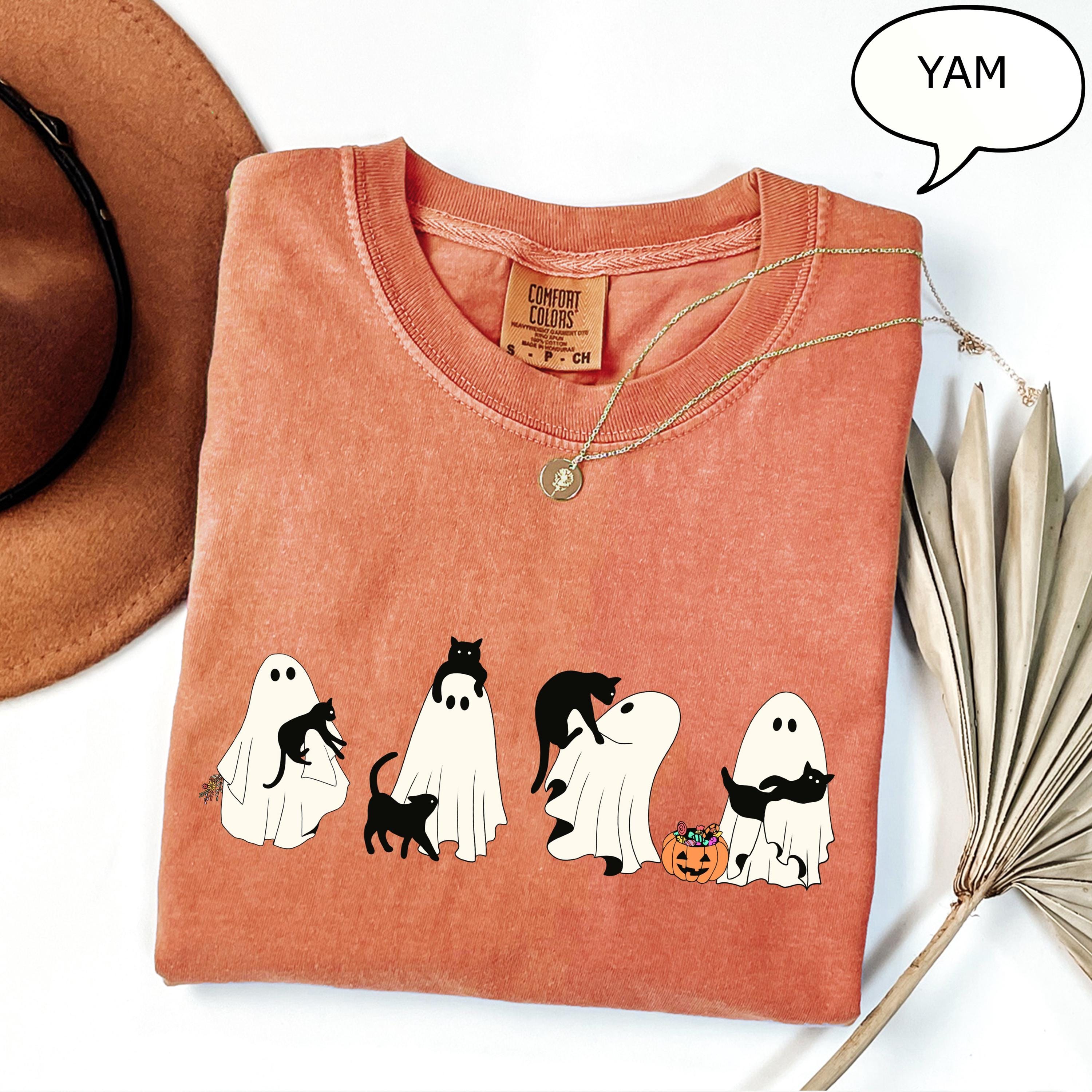 Comfort Colors Ghost Cat Halloween Ghos Halloween Ca Cat Lower Halloween Spooky Season Ca (3)