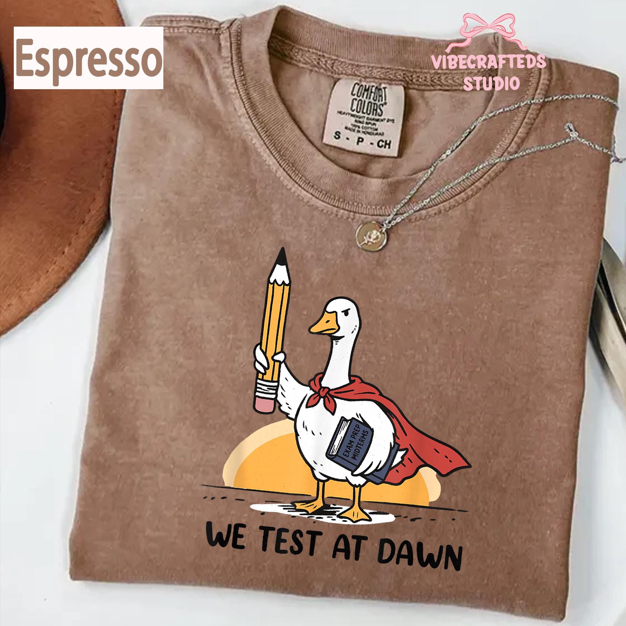 Test Dawn Teacher Goose Comfort Colors Test Day Teacher Teacher Humor Exam Day Goodbye School Tee (3)