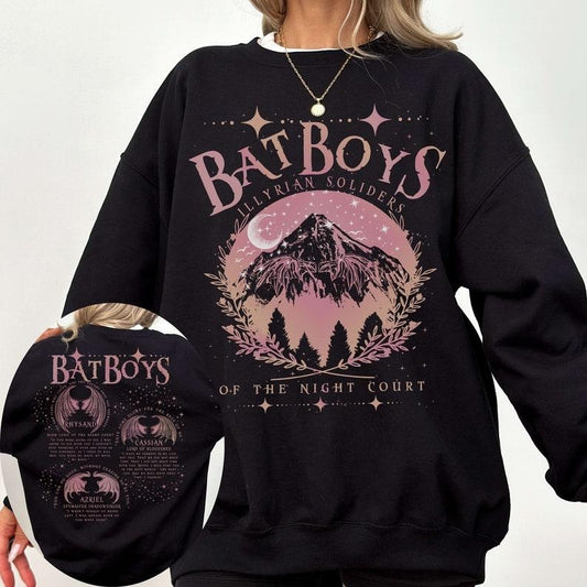 2 Slide Design, Bat Boys Sweater, ACOTAR s, Rhysand Tee, Cassian shirt, Sarah J Maas, Book Boyfriend, Team Bat Boys, Night Court, Velaris Merch