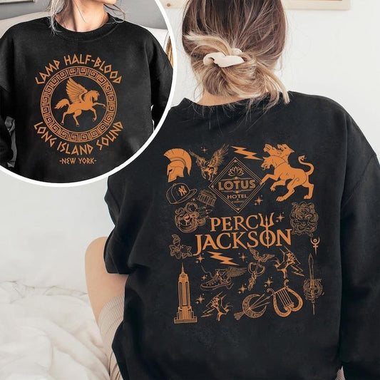 2 Slide Design, Camp Half Blood Shirt, Percy Jackson Doodle Art Shirt, Heroes Of Olympus Sweatshirt, Camp Jupiter Shirt, Book Lover Gift, Bookish Shirt