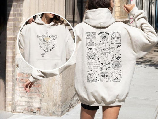 2 Slide Design, Fourth Wing, Fourth Wing Merch, Dragon Rider, Fourth Wing Shirt, Basgiath War College, Fantasy Reader hoodie Cotton Womenswear