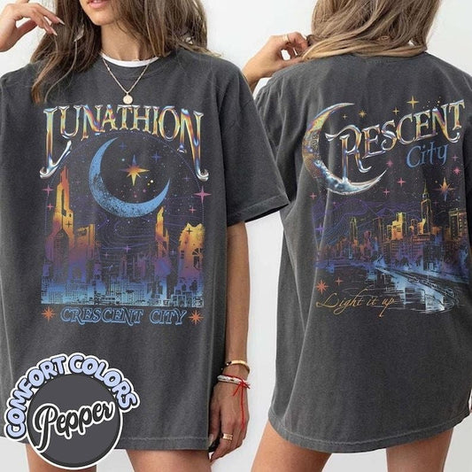 2 Slide Design, Lunathion Crescent City T-Shirt, Bryce Tattoo, Bryce Quinlan Merch, Crescent City Sjm Merch, House Of Earth And Blood