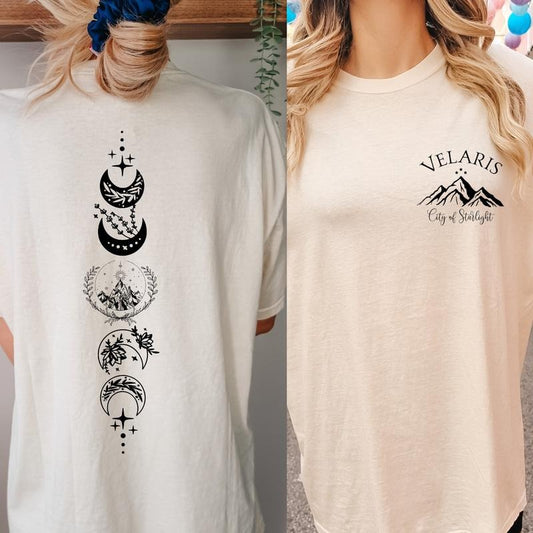 2 Slide Design, SJM Velaris T-Shirt: Enchanted Acotar - Bookish - Sarah J. Maas Collection
