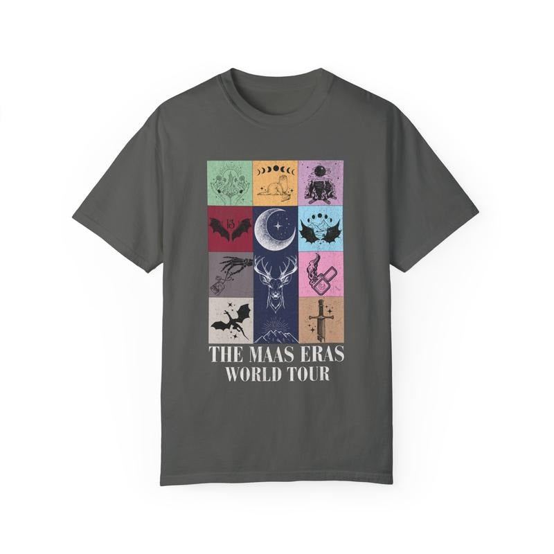 2 Slide Design, Sarah J. Maas Eras Tour  tee, Licensed SJM merch, Throne of Glass TOG shirt, ACOTAR merch, Crescent City Fan Apparel Maas Tour