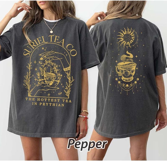 2 Slide Design, Suriel Tea Co T-Shirt, A Court Of Thorns And Roses Shirt, Retro Bookish Tshirt, Spill The Tea Rhysand, Bookish Shirt