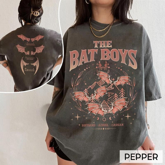 2 Slide Design, The Bat Boys T-Shirt | ACOTAR Merch | Night Court Illyrians Tee | A Court of Thorns and Roses | Rhysand Cassian Azriel Apparel