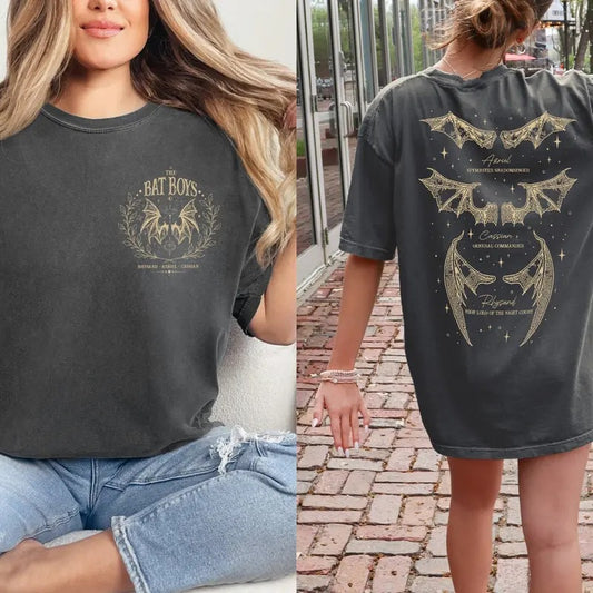 2 Slide Design, The Bat Boys T-Shirt, the Bat Boys the Night Court Acotar Shirt, Acotar the Bat Boys, Acotar Shirt Azriel, Acotar Shirt Azriel