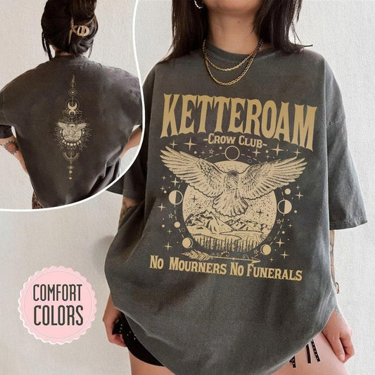 2 Slide Design, The Crow Club T-Shirt - Ketterdam Crow Club Tee, Six Of Crows Inspired Bookish T-Shirt, Book Lover Tee, Book Club Apparel
