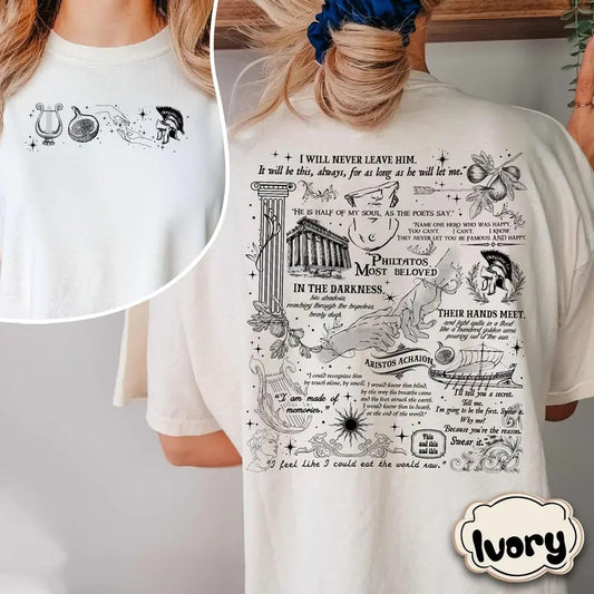 2 Slide Design, The Song Of Achilles  Shirt, Booklover Gift, Greek Mythology Sweatshirt, Bookish Gift, Achilles Patroclus Shirt, Bookish Merch