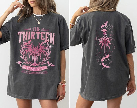 2 Slide Design, The Thirteen Shirt Throne Of Glass T-Shirt Manon Blackbeak Ironteeth Witches Dorian Haviliard SJM Merch Terrasen Bookish Shirt Booktok Gift Bookclub Cotton Crewneck
