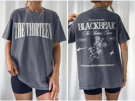 2 Slide Design, The Thirteen T-Shirt Manon Blackbeak Ironteeth Witches Tog Merch Aelin Galathynius Romantasy Shirt SJM LICENSED Booktok Terrasen Shirt