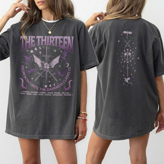 2 Slide Design, The Thirteen Throne Of Glass T-Shirt, From Now Until The Darkness Claims Us, Throne Of Glass SJM Merch, We Are The Thirteen