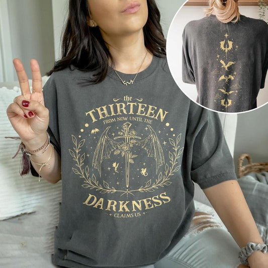 2 Slide Design, The Thirteen Throne Of Glass T-Shirt, Sjm Merch, From Now Until The Darkness Claims Us Shirt, We Are The Thirteen, Bookish Gift