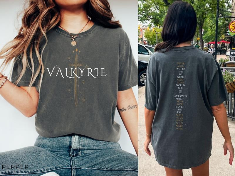 2 Slide Design, Valkyrie Shirt A Court Of Thorns And Roses ACOTAR Shirt ACOTAR Merch Sarah J Maas ACOTAR Rhysand Booktok Book Lover Shirt Velaris Shirt