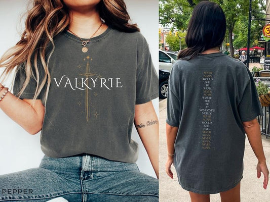 2 Slide Design, Valkyrie Shirt A Court Of Thorns And Roses ACOTAR Shirt ACOTAR Merch Sarah J Maas ACOTAR Rhysand Booktok Book Lover Shirt Velaris Shirt
