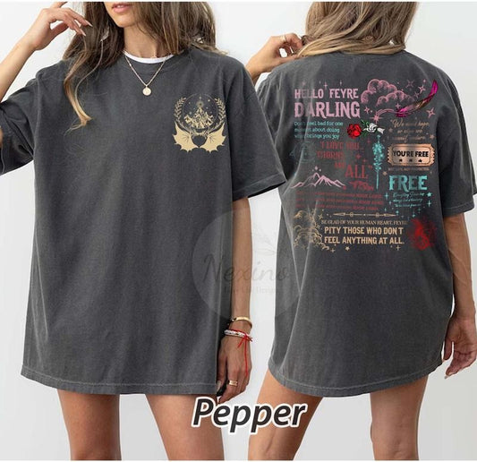 2 Slide Design, Velaris City Of Starlight Acotar T-Shirt,The Night Court Shirt,Bookish Gift,Court Of Thorns And Roses Shirt,Sjm Merch