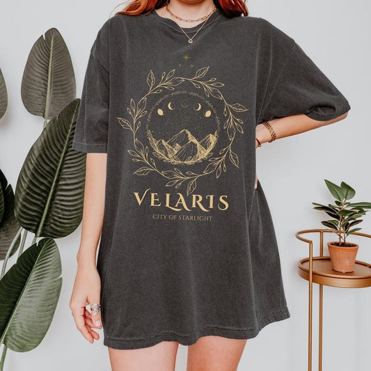 2 Slide Design, Velaris City Of Starlight two sided back print, Officially Licensed SJM merch, Bookish Shirt, Night Court Shirt, ACOTAR shirt