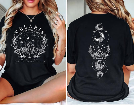 2 Slide Design, Velaris T-shirt, Velaris City Of Starlight T-Shirt, The Night Court Shirt, SJM Merch Shirt, Night Court Symbol tshirt, Acotar Shirt