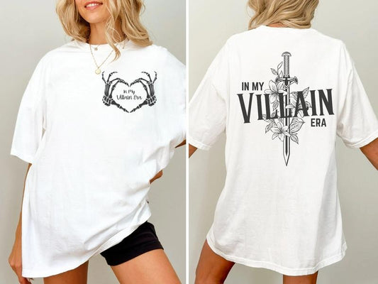 2 Slide Design, Villain Era T Shirt, In My Villain Era Tee, Dark Romance Shirt, Dark Romance Apparel, Bookish Apparel, Book Shirt, Booktok Merch