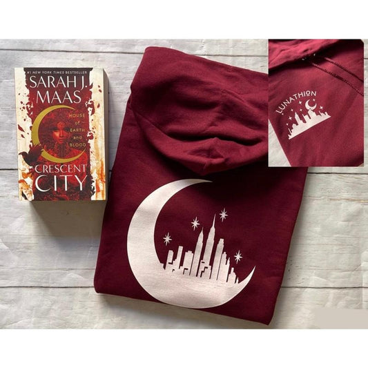 2 Slide, Licensed Crescent City Hoodie, Sweatshirt Lunathion Skyline, Bryce Quinlan Starborn, Hunt Athalar Umbra Mortis, Ruhn Danaan, sjm Merch, HOSAB, HOFAS