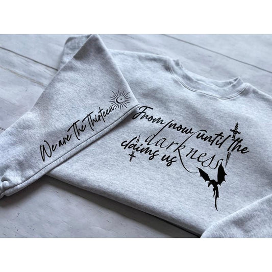 2 Slide,Licensed Throne of Glass Sweatshirt, Hoodie The Thirteen Shirt, Manon Blackbeak Abraxos, Wing Leader, Wyvern, SJM Merch, Fantasy Reader, Bookish