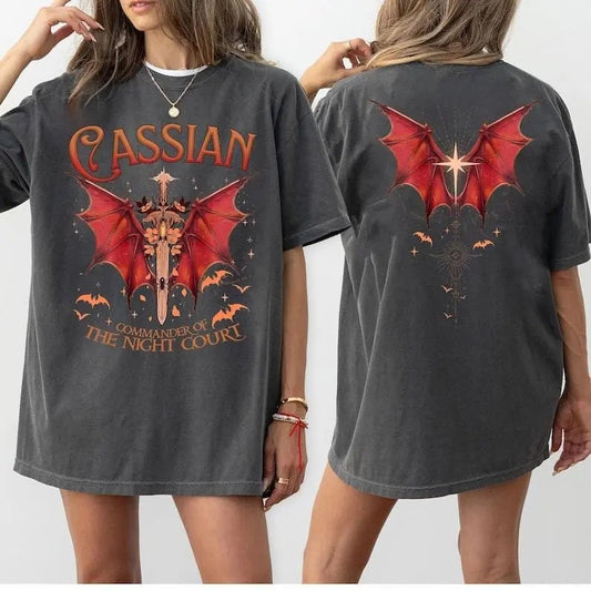 2 Slides, Acotar Shirt Cassian, Velaris City Of Starlight Acotar Shirt, The Night Court Shirt, Court Of Dreams, Cassian, Booklover Shirt, Womenswear Shortsleeve Crewneck Cotton Casual Top Fit