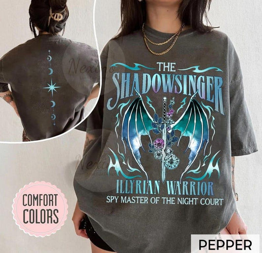 2 Slides, Azriel T-Shirt, Shadowsinger Night Court SJM Merch, ACOTAR Cassian Illyrian Bat Boys Velaris Gift For ACOTAR Fan, Gwynriel Bookish Art Basic