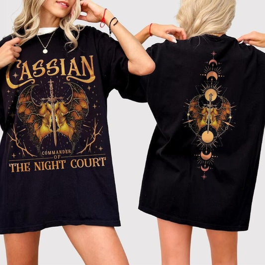 2 Slides, Cassian T-Shirt | Commander Of The Night Court T-Shirt | Bat Boys Png | Acotar Graphic Design | Court Crescent City T-Shirt