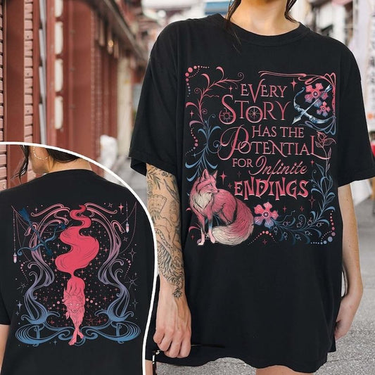 2 Slides, Every Story Has the Potential for Infinite Endings T-Shirt, Little Fox Shirt, the Archer and the Fox Shirt, OUABH Shirt Gift For Fan