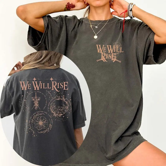 2 Slides, From Blood and Ash Shirt, We Will Rise Merch, Jennifer Armentrout, Poppy and Hawke, The Red Pearl, FBAA T-Shirt, Dark Romance, Romantasy Tee,Cotton Crewneck Casual