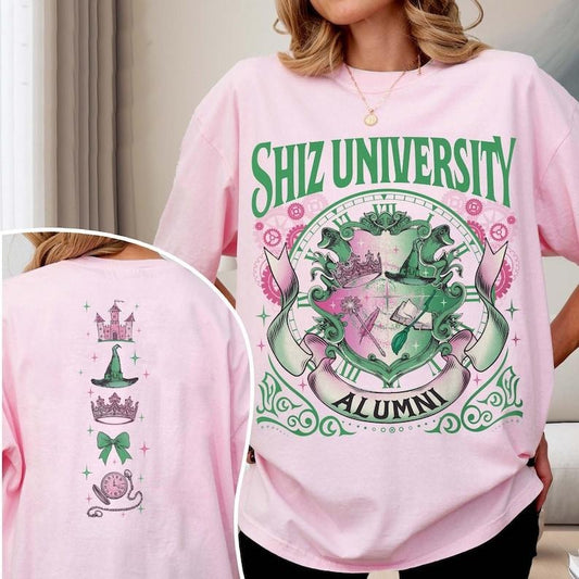 2 Slides, Shiz University Alumni T-Shirt, Wicked Musical Apparel, Elphaba Glinda Wicked Shirt, Defying Gravity, Wicked Change for Good Casual
