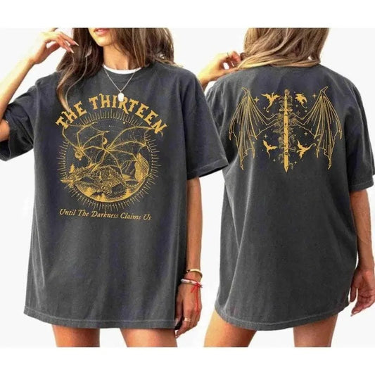 2 Slides, The Thirteen Throne Of Glass T-Shirt, Sjm Merch, From Now Until The Darkness Claims Us Shirt, We Are The Thirteen, TOG Manon Tee, Dragon Shirt, Bookish Gift, Fastastic Reader