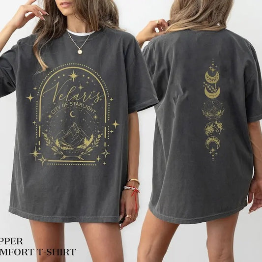 2 Slides, Velaris ACOTAR t-Shirt, Velaris City Of Starlight, The Night Court Shirt, SJM Merch Shirt, Court of Dreams, Rhysand, Book Lover Gift, Vintage Mordor Shirt