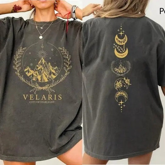 2 Slides, Velaris Shirt, Retro Acotar T-Shirt, Thorns and Roses Court of Dreams Shirt, Night Court Shirt, Book Lover Shirt, Book Shirt, Womenswear Shortsleeve Crewneck Cotton Casual Top Fit