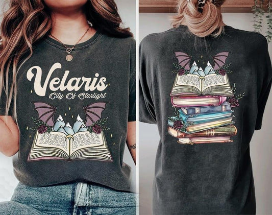 2 Slides, Velaris tshirts, Acotar Velaris Shirts, City Of Starlight, Bookish T-shirts, Book Lovers Gift, SJM Merch Shirts, Court of Dreams Shirt Casual