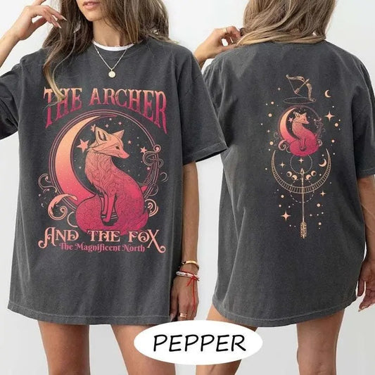 2 Slides, Vintage Ballad Of The Archer And The Fox tshirt, Once Upon A Broken Heart tshirt, The Archer And The Fox Shirt, Fantasy Books Jumper Cotton Crewneck Shortsleeve Basic