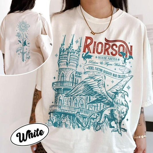 2 Slides, Xaden Riorson T-Shirt, Iron Flame Fan Shirt, Fourth Wing Inspired, Dragon Rider Bookish, Basgiath War College, Bookish Gift Cotton Crewneck